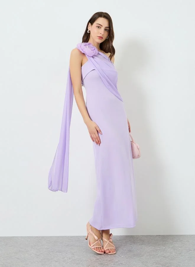 Take Two Women Lilac Strapless Cape Detail Bodycon Maxi Dress